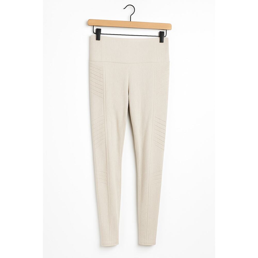 Athleta Delancey Moto Leggings Beige Textured Pockets Size Small